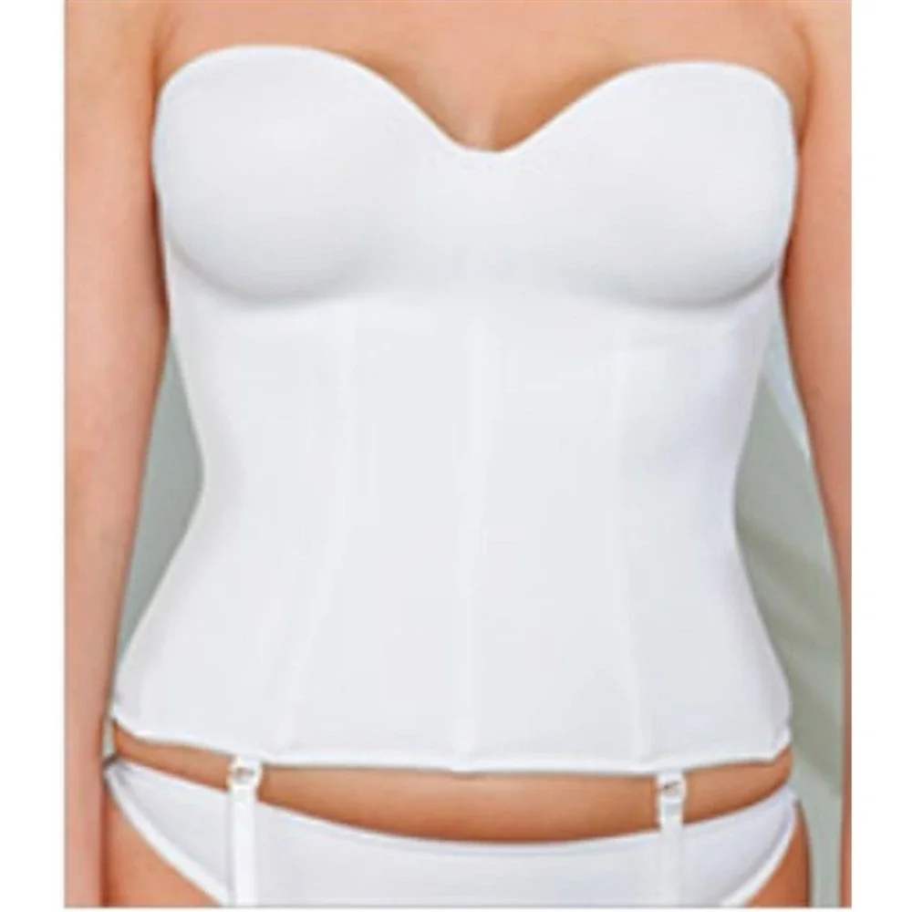 NWT Carnival 36DD Invisible Full Coverage Strapless Bustier White 426 120073